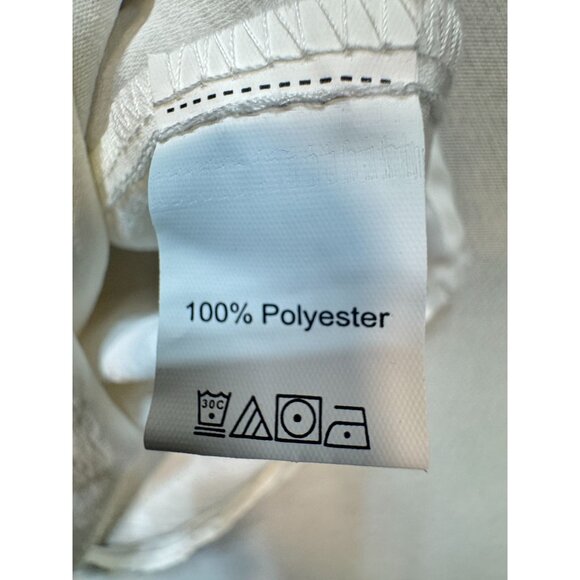 Blooming Jelly Womens Flowy Short Sleeve Shift Dress Size L White Chiffon Summer - Picture 4 of 14